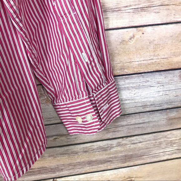 GAP Classic Fit Red Stripes Button Down Shirt XL - Picture 4 of 7